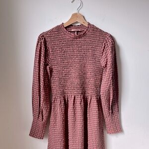 Scotch & Soda Smocked Gingham dress XS